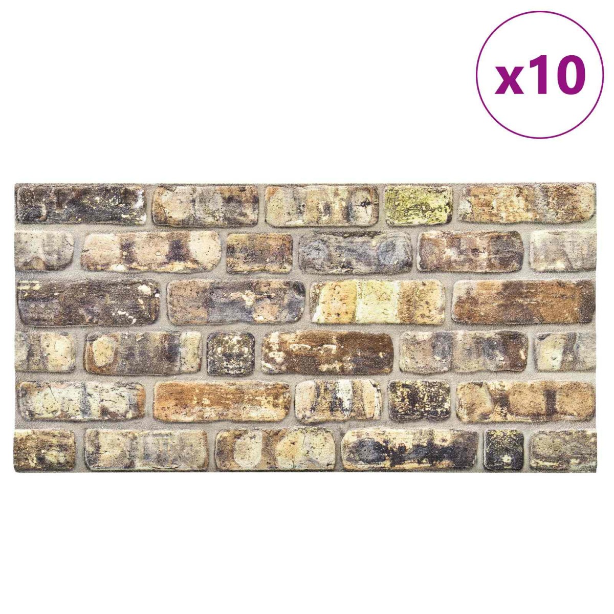 vidaXL Πάνελ Τοίχου 3D 10 τεμ. Σχέδιο Τούβλα Πολύχρωμο EPS