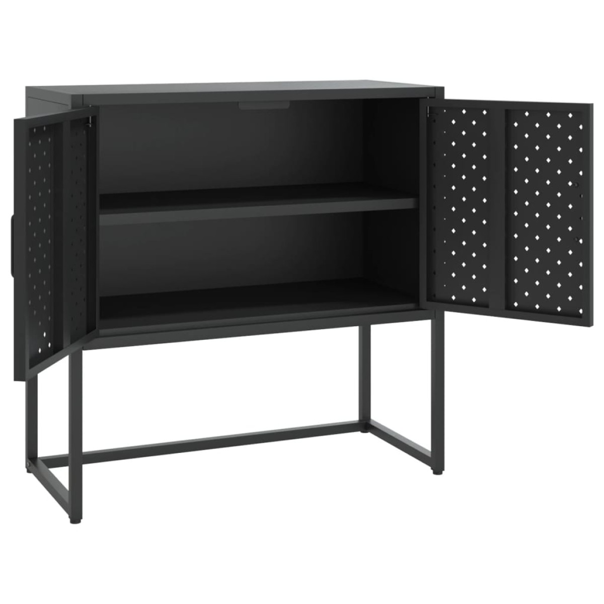 vidaXL Μπουφές Μαύρος 75 x 35 x 75 εκ. από Ατσάλι