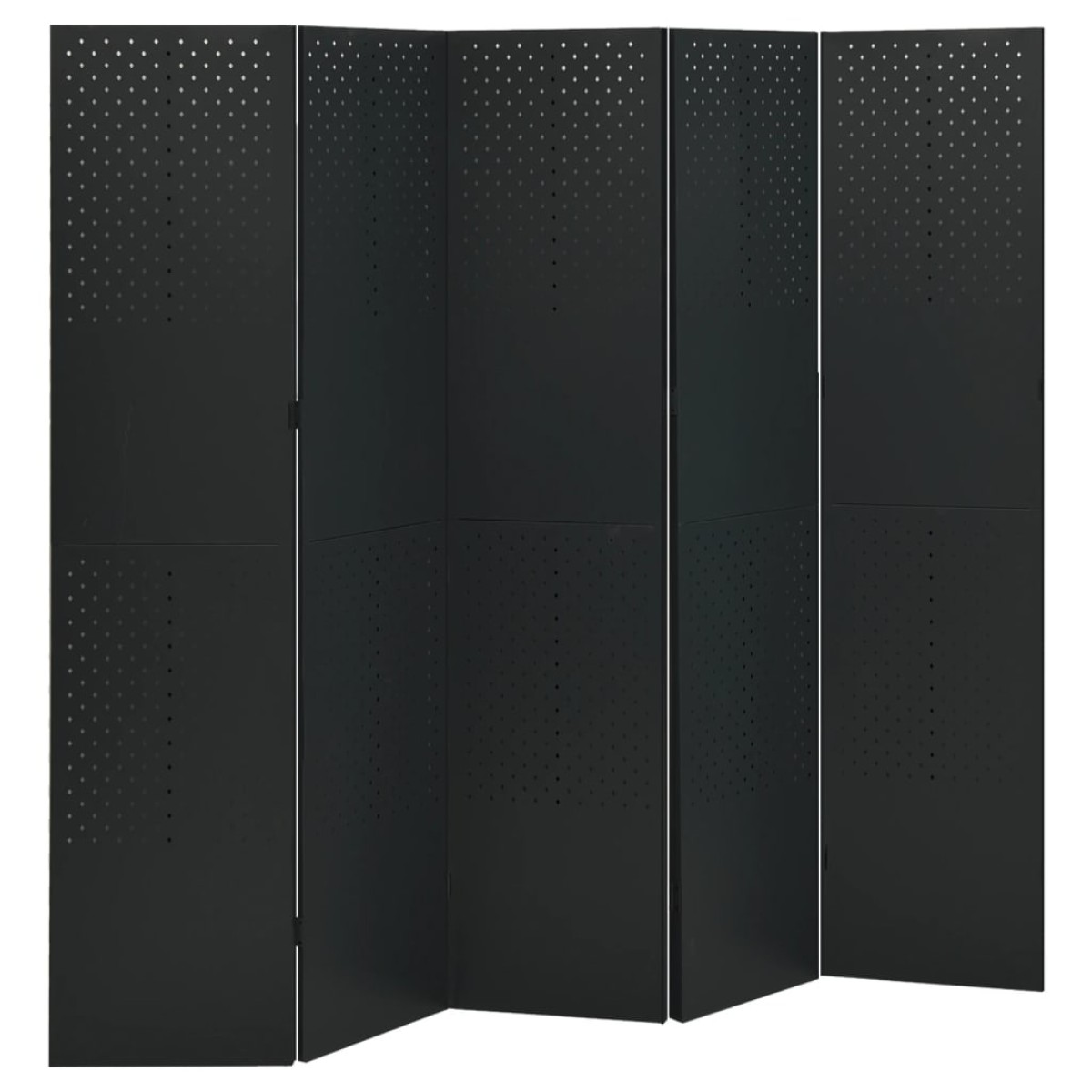 vidaXL Διαχωριστικό Δωματίου με 5 Πάνελ Μαύρο 200 x 180 εκ. από Ατσάλι