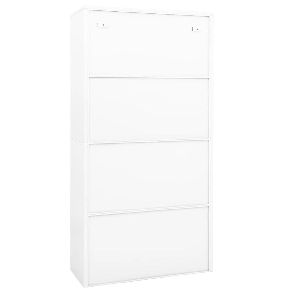 vidaXL Ντουλάπα Γραφείου Λευκή 90 x 40 x 180 εκ Ατσάλι / Ψημένο Γυαλί