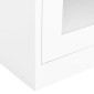 vidaXL Ντουλάπα Γραφείου Λευκή 90 x 40 x 180 εκ Ατσάλι / Ψημένο Γυαλί