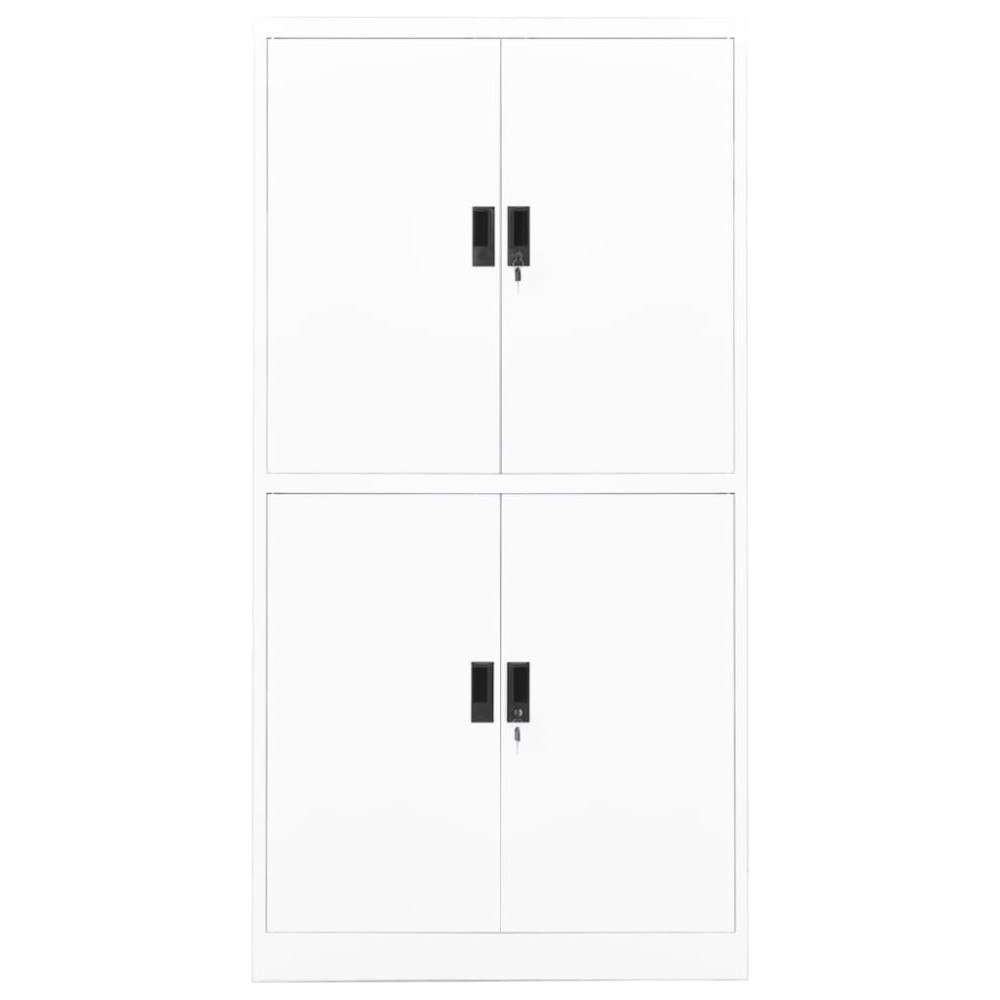 vidaXL Ντουλάπα Γραφείου 90 x 40 x 180 εκ. Λευκή Ατσάλινη