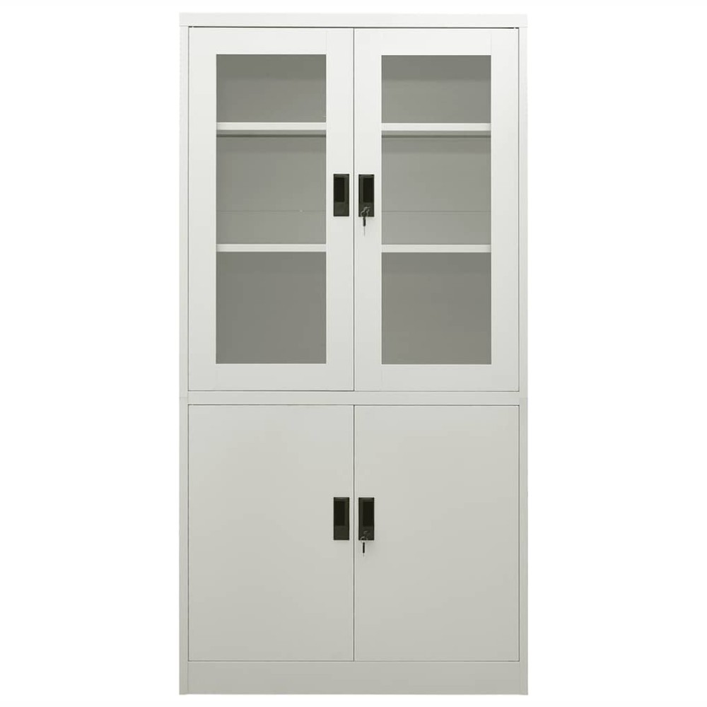 vidaXL Ντουλάπα Γραφείου 90 x 40 x 180 εκ. Ανοιχτό Γκρι Ατσάλινη