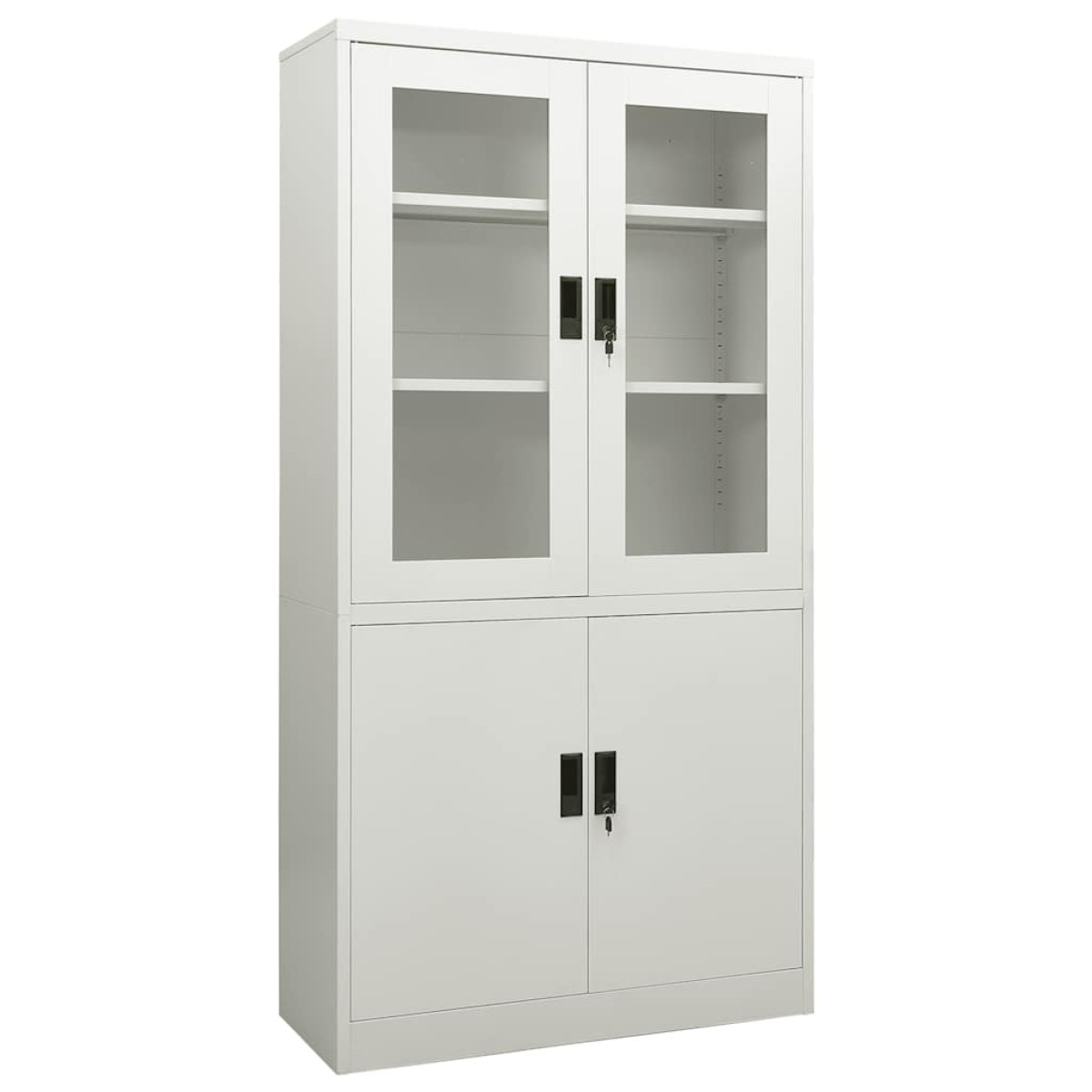 vidaXL Ντουλάπα Γραφείου 90 x 40 x 180 εκ. Ανοιχτό Γκρι Ατσάλινη