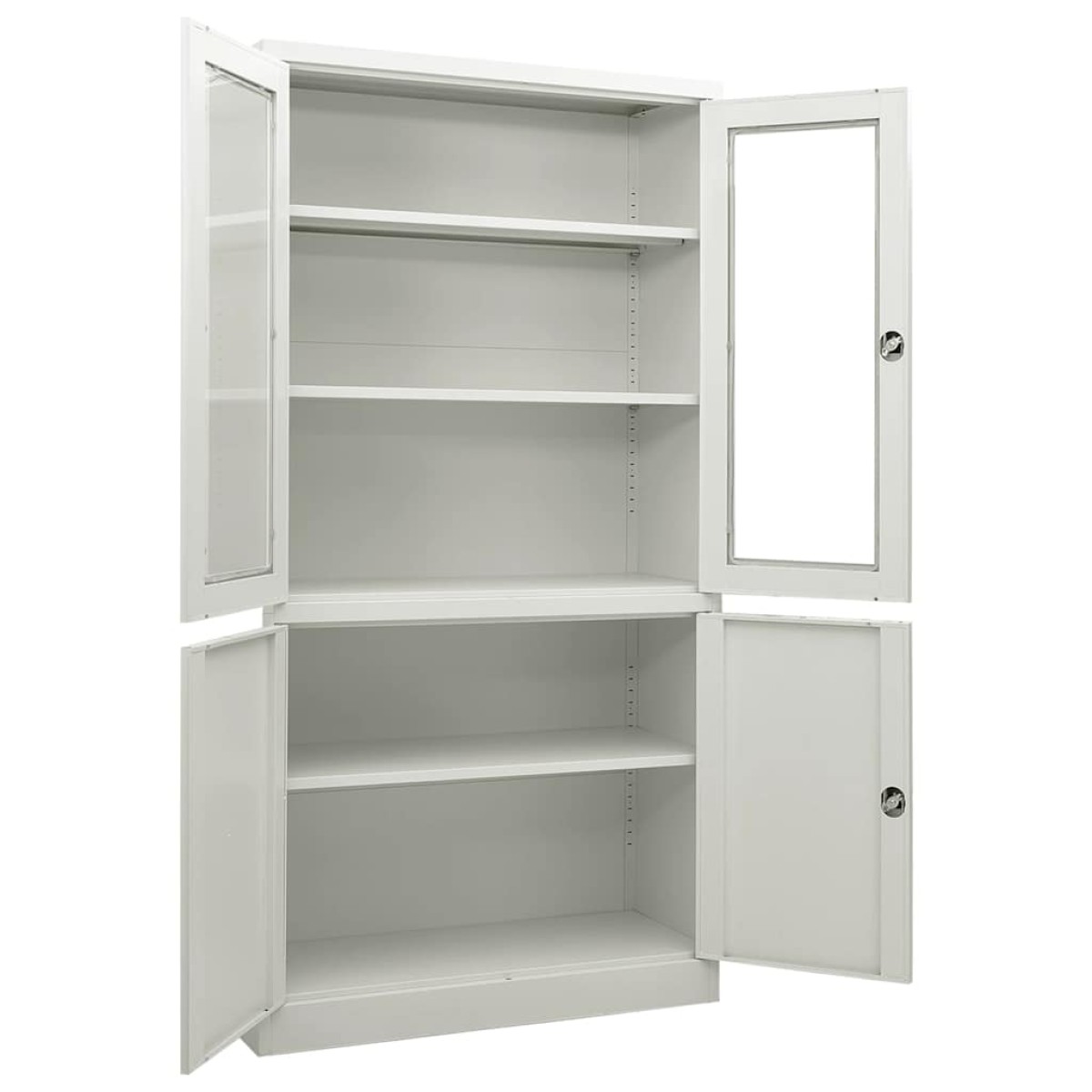 vidaXL Ντουλάπα Γραφείου 90 x 40 x 180 εκ. Ανοιχτό Γκρι Ατσάλινη