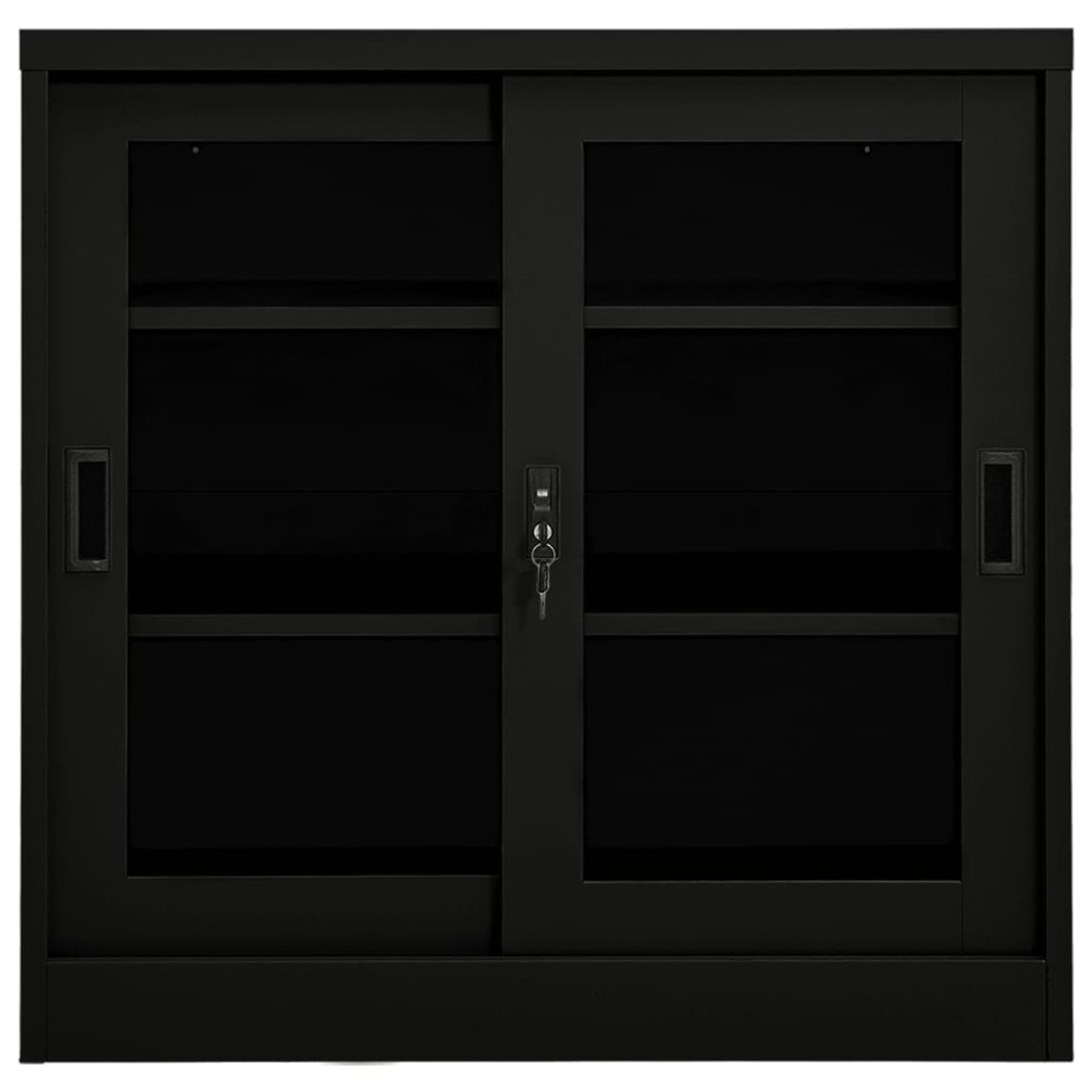 vidaXL Ντουλάπι με Συρόμενη Πόρτα Μαύρο 90 x 40 x 90 εκ. Ατσάλινο