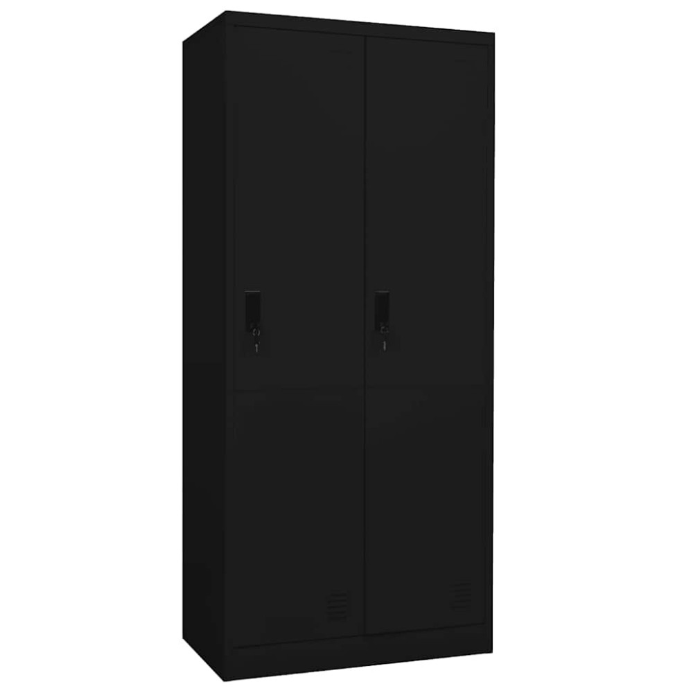 vidaXL Ντουλάπα Μαύρη 80 x 50 x 180 εκ. Ατσάλινη