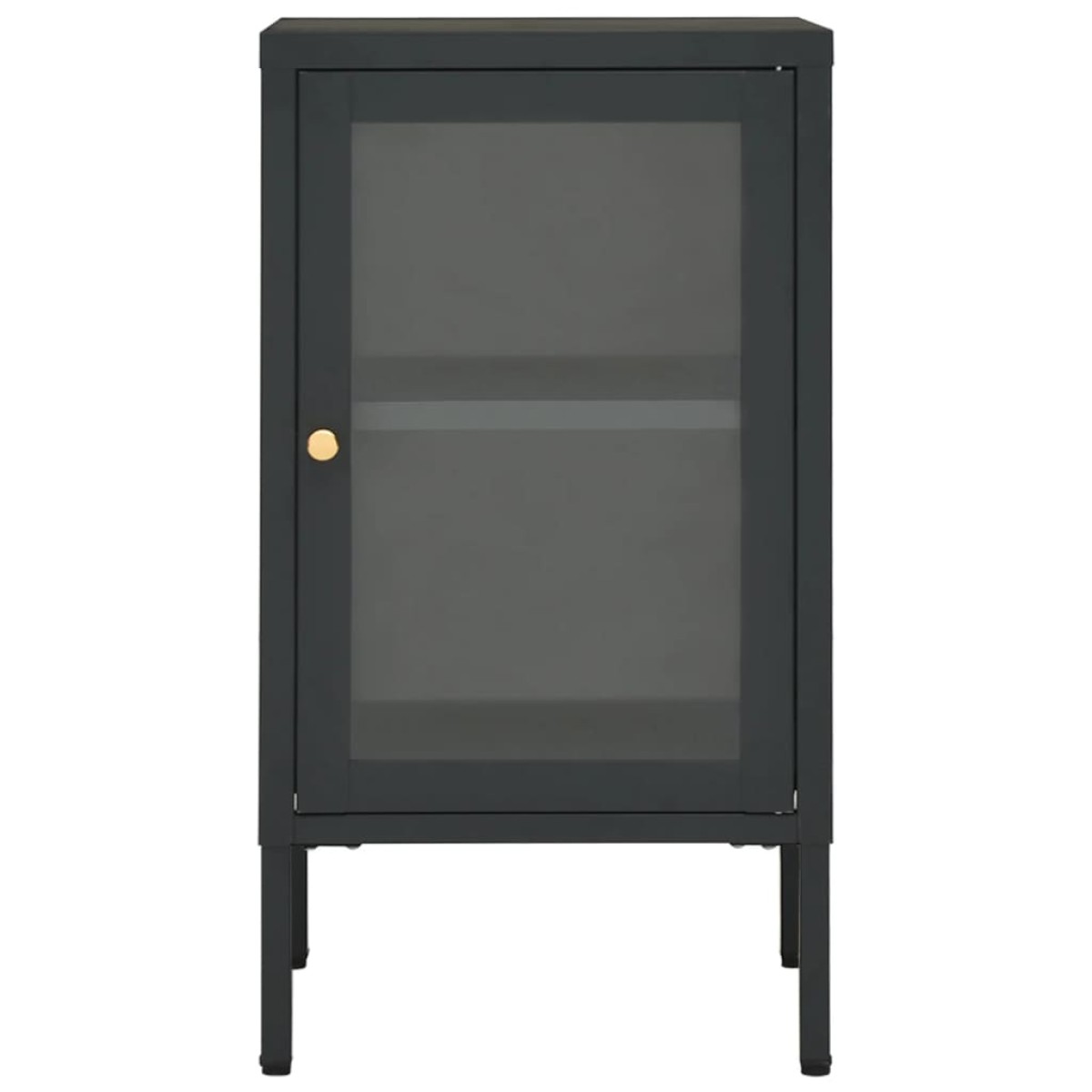 vidaXL Μπουφές Ανθρακί 38 x 35 x 70 εκ. από Ατσάλι και Γυαλί
