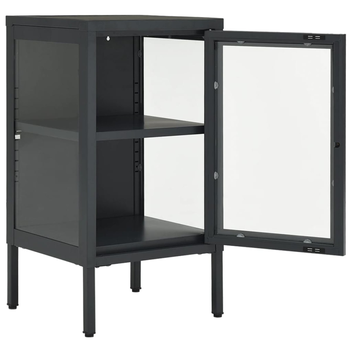 vidaXL Μπουφές Ανθρακί 38 x 35 x 70 εκ. από Ατσάλι και Γυαλί