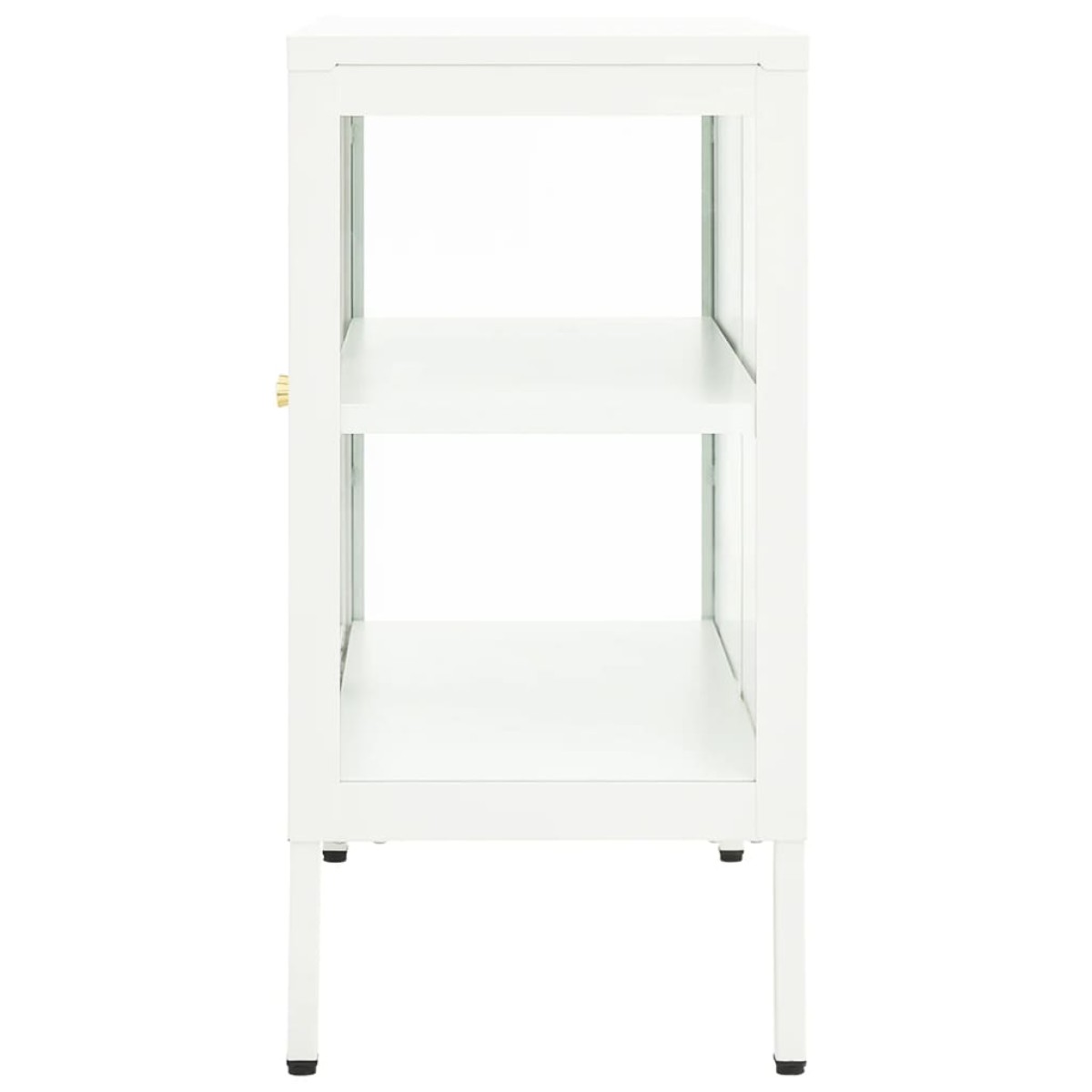 vidaXL Μπουφές Λευκός 70 x 35 x 70 εκ. από Ατσάλι και Γυαλί