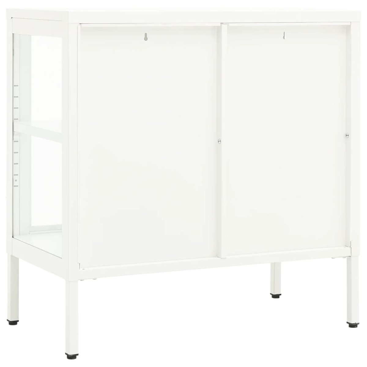 vidaXL Μπουφές Λευκός 70 x 35 x 70 εκ. από Ατσάλι και Γυαλί