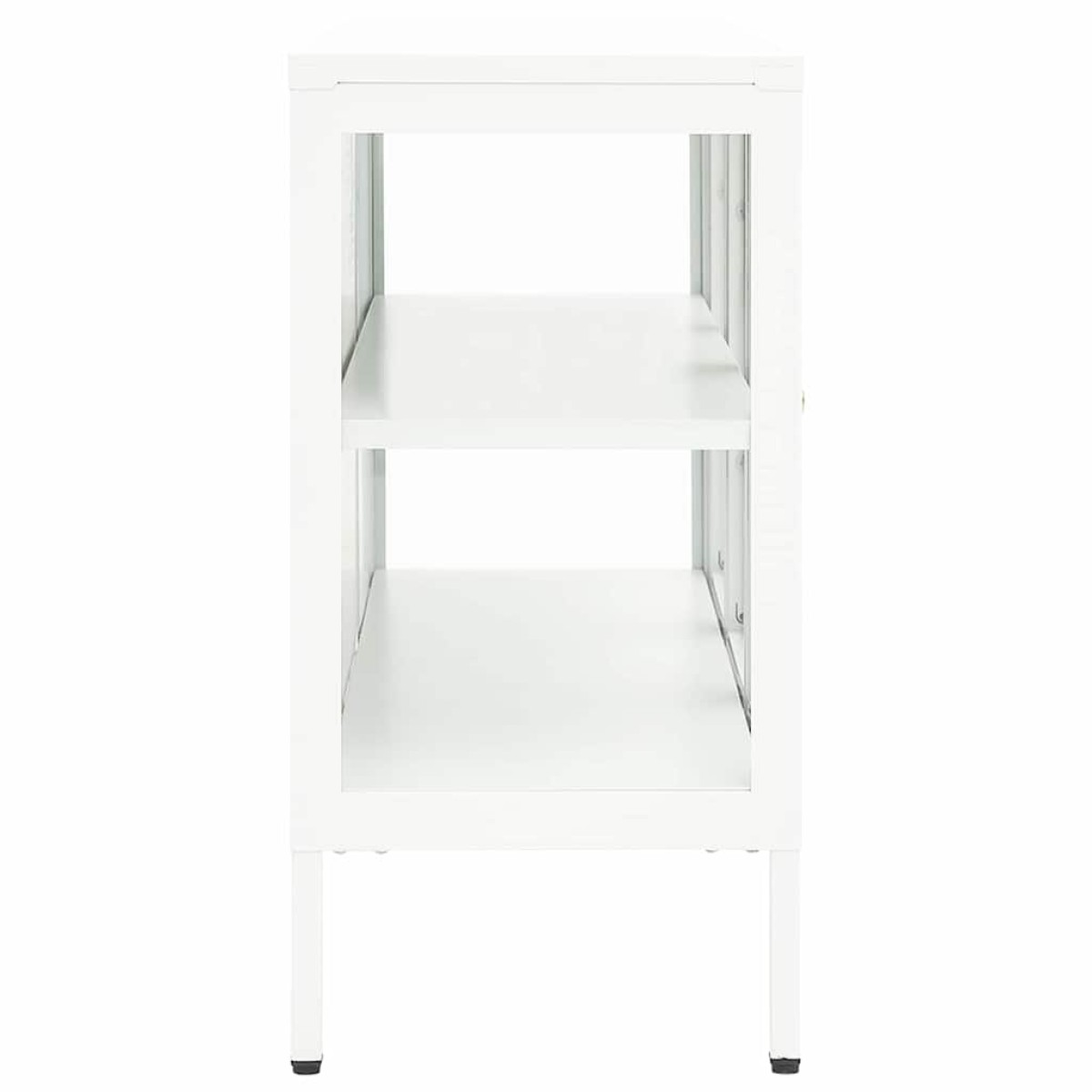 vidaXL Μπουφές Λευκός 105 x 35 x 70 εκ. από Ατσάλι και Γυαλί