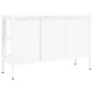 vidaXL Μπουφές Λευκός 105 x 35 x 70 εκ. από Ατσάλι και Γυαλί