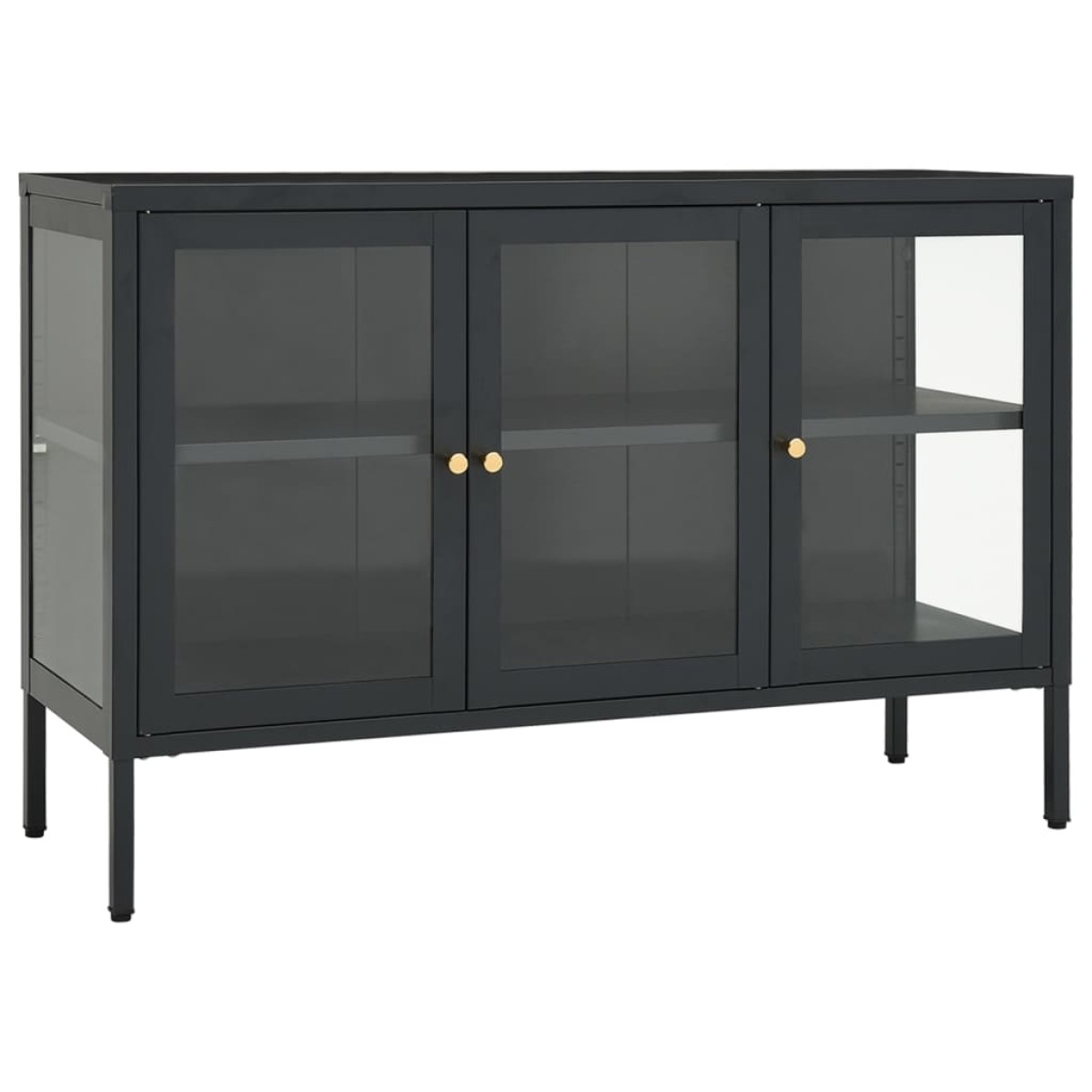 vidaXL Μπουφές Ανθρακί 105 x 35 x 70 εκ. από Ατσάλι και Γυαλί