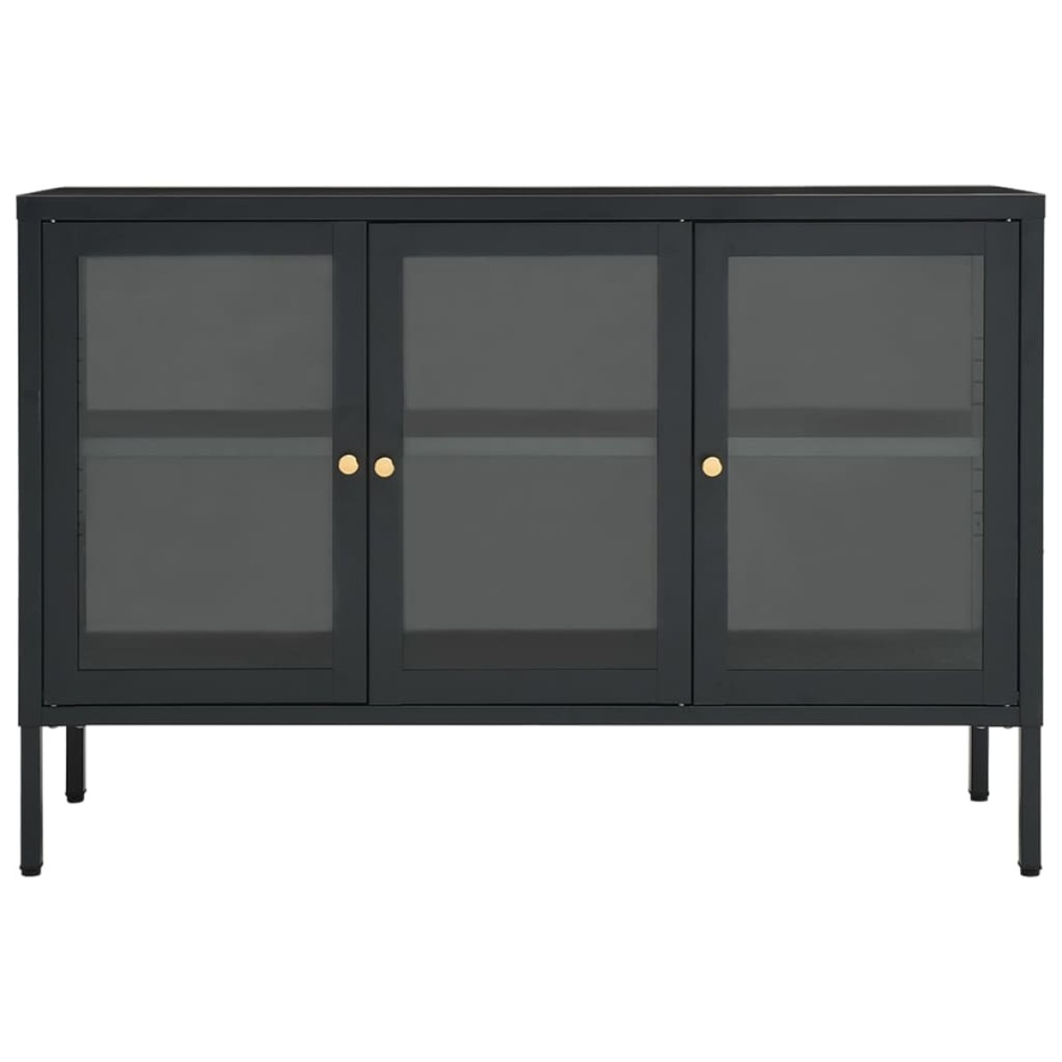 vidaXL Μπουφές Ανθρακί 105 x 35 x 70 εκ. από Ατσάλι και Γυαλί