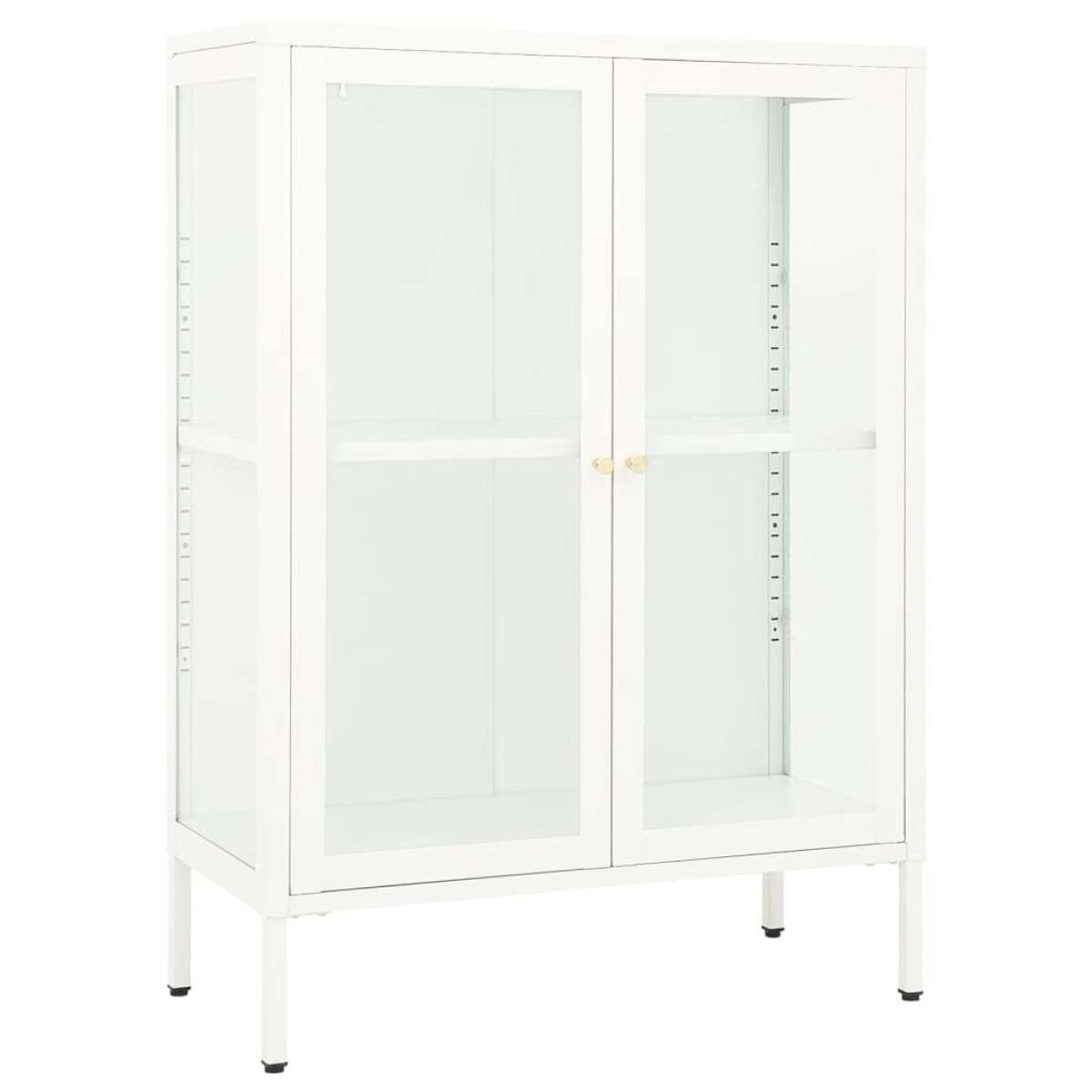 vidaXL Μπουφές Λευκός 75 x 35 x 105 εκ. από Ατσάλι και Γυαλί