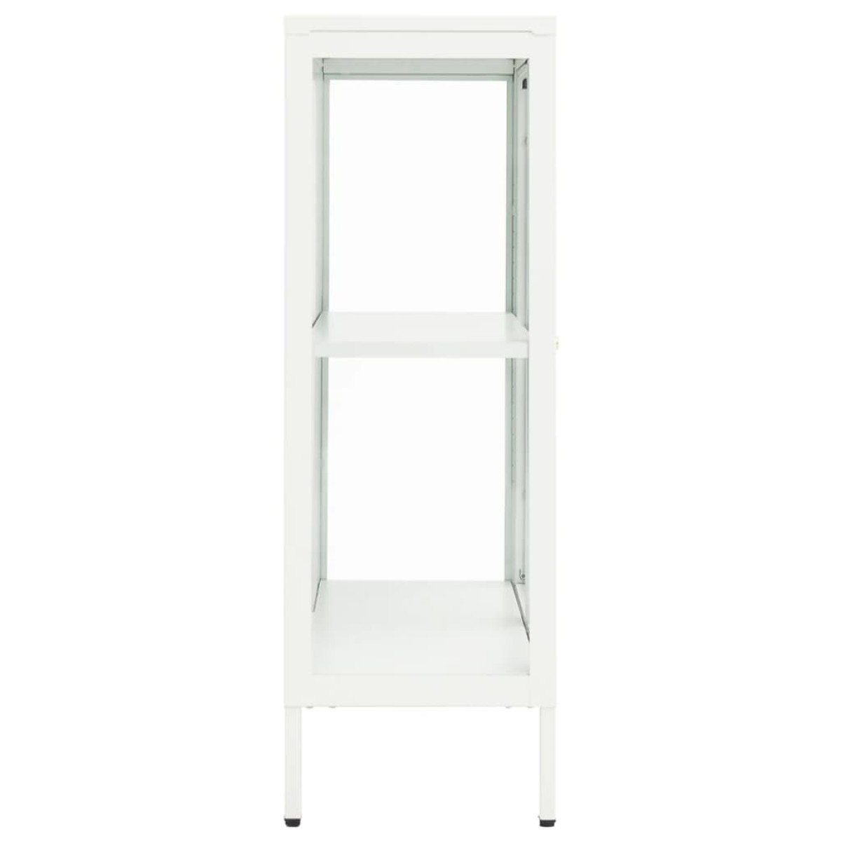 vidaXL Μπουφές Λευκός 75 x 35 x 105 εκ. από Ατσάλι και Γυαλί