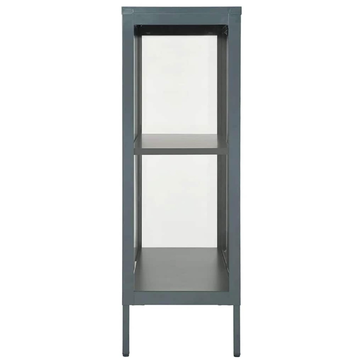 vidaXL Μπουφές Ανθρακί 75 x 35 x 105 εκ. από Ατσάλι και Γυαλί