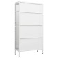 vidaXL Ντουλάπα Βιτρίνας Λευκή 90 x 40 x 180 εκ. Ατσάλι / Ψημένο Γυαλί
