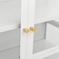 vidaXL Ντουλάπα Βιτρίνας Λευκή 90 x 40 x 180 εκ. Ατσάλι / Ψημένο Γυαλί