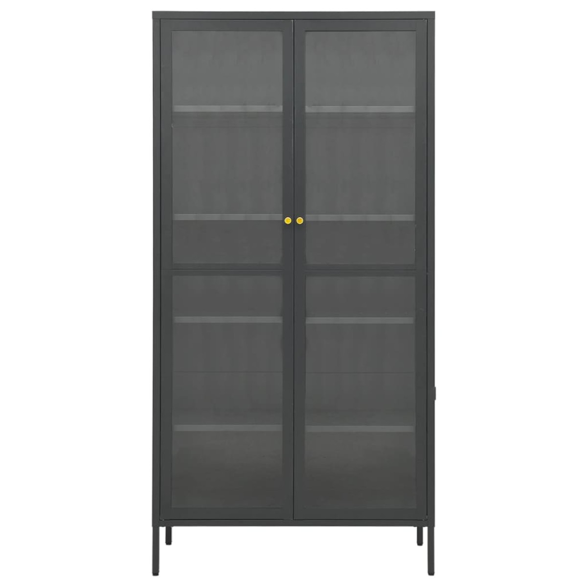 vidaXL Ντουλάπα Βιτρίνας Ανθρακί 90x40x180 εκ. Ατσάλι / Ψημένο Γυαλί