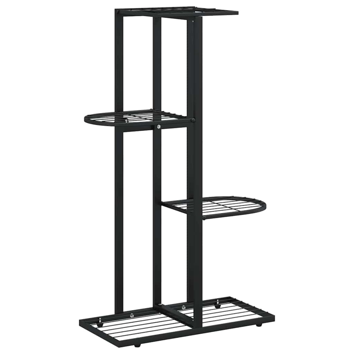 vidaXL Ανθοστήλη 4 Επιπέδων Μαύρη 43 x 22 x 76 εκ. Μεταλλική