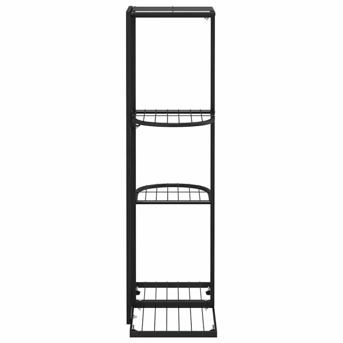 vidaXL Ανθοστήλη 4 Επιπέδων Μαύρη 43 x 22 x 76 εκ. Μεταλλική