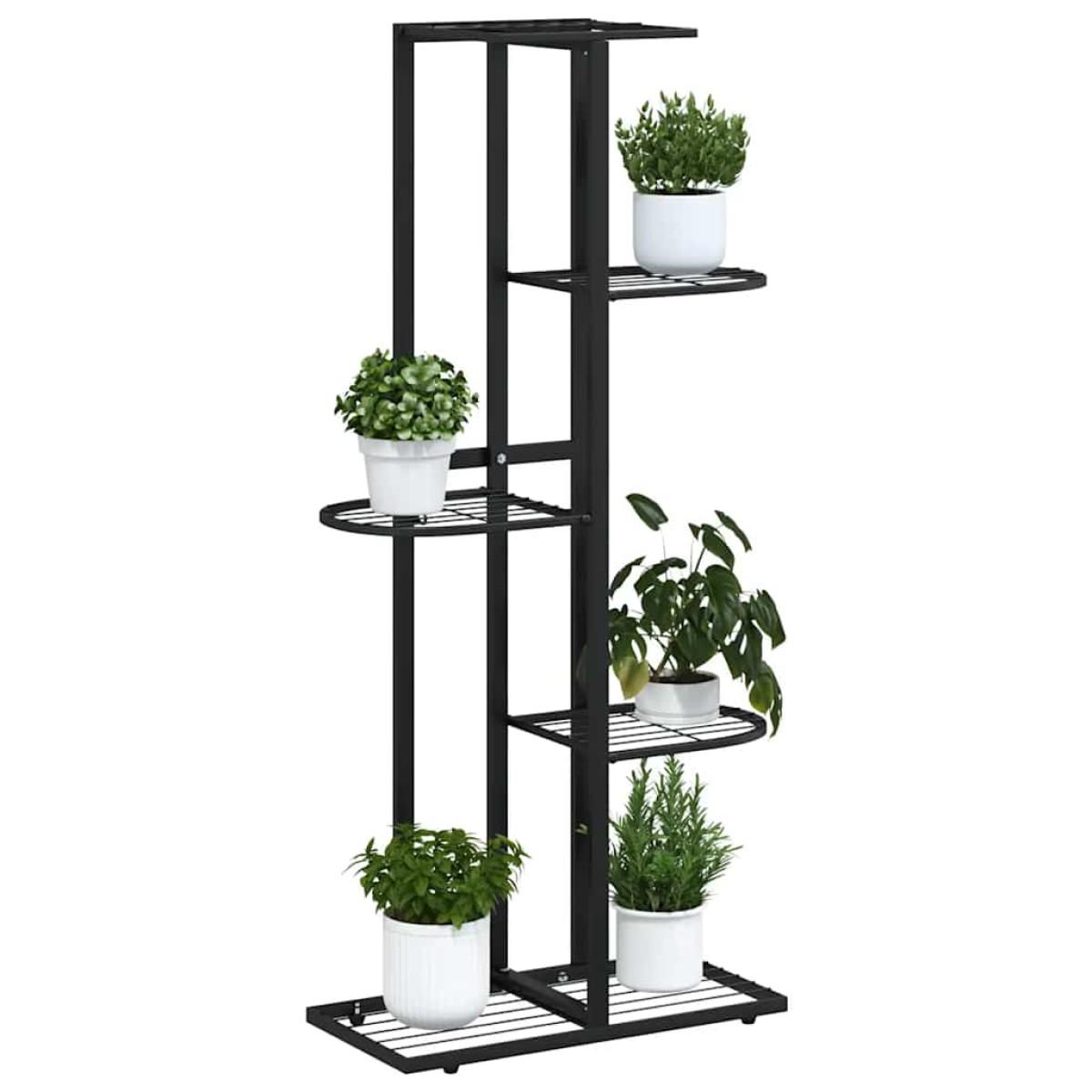 vidaXL Ανθοστήλη 5 Επιπέδων Μαύρη 43 x 22 x 98 εκ. Μεταλλική