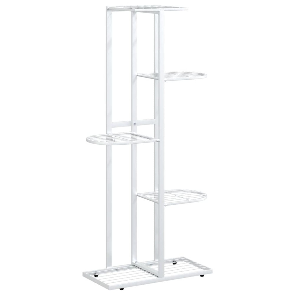 vidaXL Ανθοστήλη 5 Επιπέδων Λευκή 43 x 22 x 98 εκ. Μεταλλική