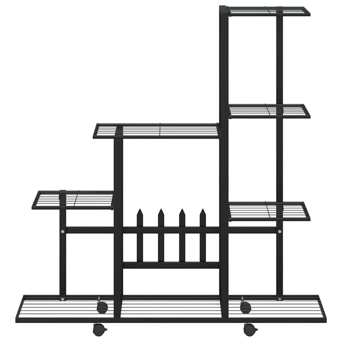 vidaXL Ανθοστήλη με Ρόδες Μαύρη 94,5 x 25 x 92,5 εκ. Μεταλλική