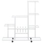 vidaXL Ανθοστήλη με Ρόδες Λευκή 94,5 x 25 x 92,5 εκ. Μεταλλική