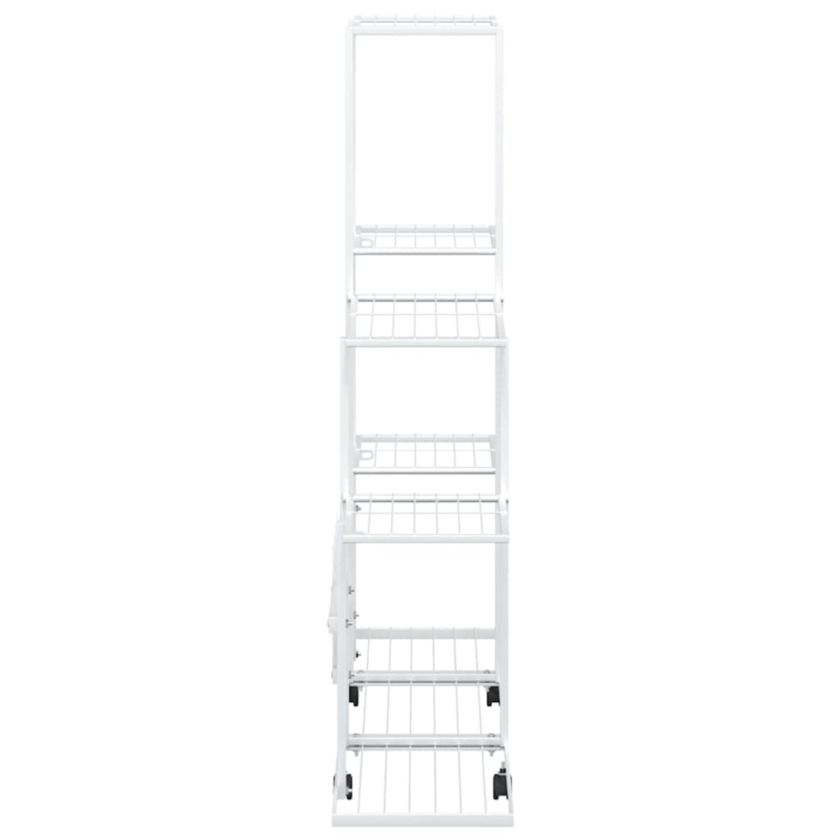 vidaXL Ανθοστήλη με Ρόδες Λευκή 94,5 x 25 x 92,5 εκ. Μεταλλική