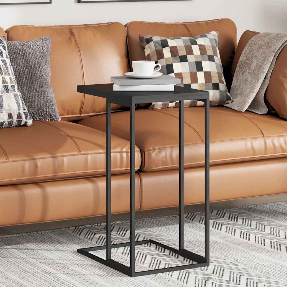vidaXL Τραπέζι Βοηθητικό Μαύρο 40x30x59 εκ. από Επεξεργασμένο Ξύλο