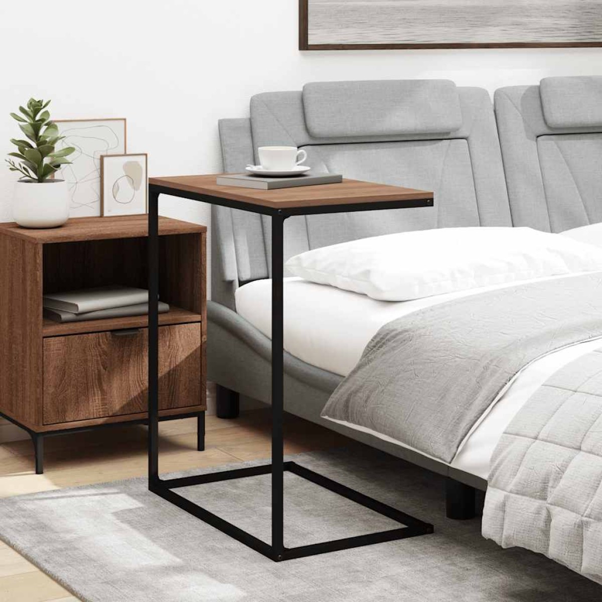 vidaXL Τραπέζι Βοηθητικό Μαύρο 55x35x66 εκ. από Επεξεργασμένο Ξύλο
