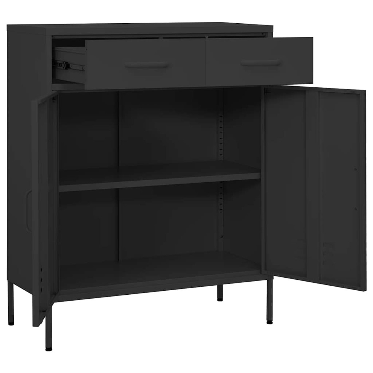vidaXL Ντουλάπι Αποθήκευσης Ανθρακί 80 x 35 x 101,5 εκ. από Ατσάλι