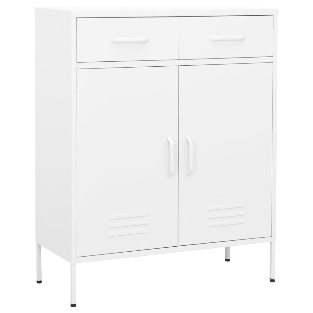 vidaXL Ντουλάπι Αποθήκευσης Λευκό 80 x 35 x 101,5 εκ. από Ατσάλι