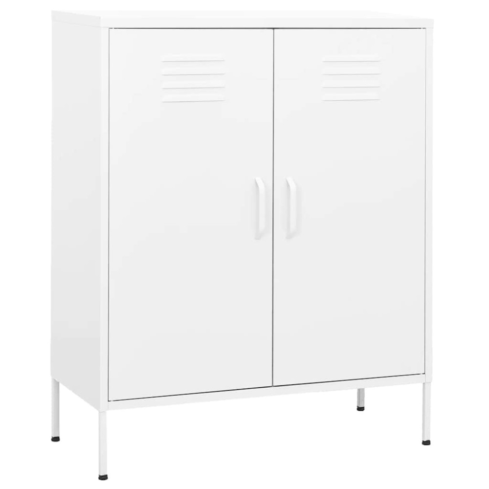 vidaXL Ντουλάπι Αποθήκευσης Λευκό 80 x 35 x 101,5 εκ. Ατσάλινο