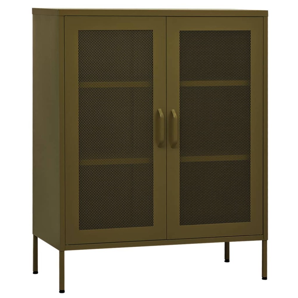 vidaXL Ντουλάπι Αποθήκευσης Πράσινο Λαδί 80 x 35 x 101,5 εκ. Ατσάλινο