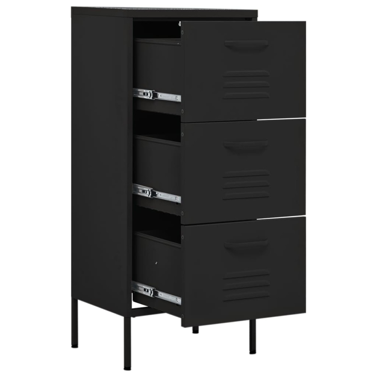 vidaXL Ντουλάπι Αποθήκευσης Μαύρο 42,5x35x101,5 εκ. από Ατσάλι