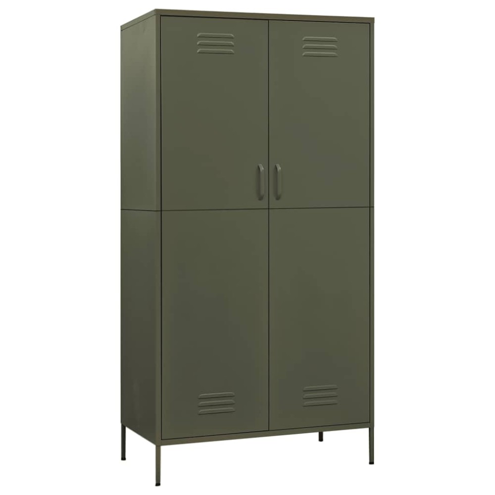 vidaXL Ντουλάπα Πράσινο Λαδί 90 x 50 x 180 εκ. από Ατσάλι