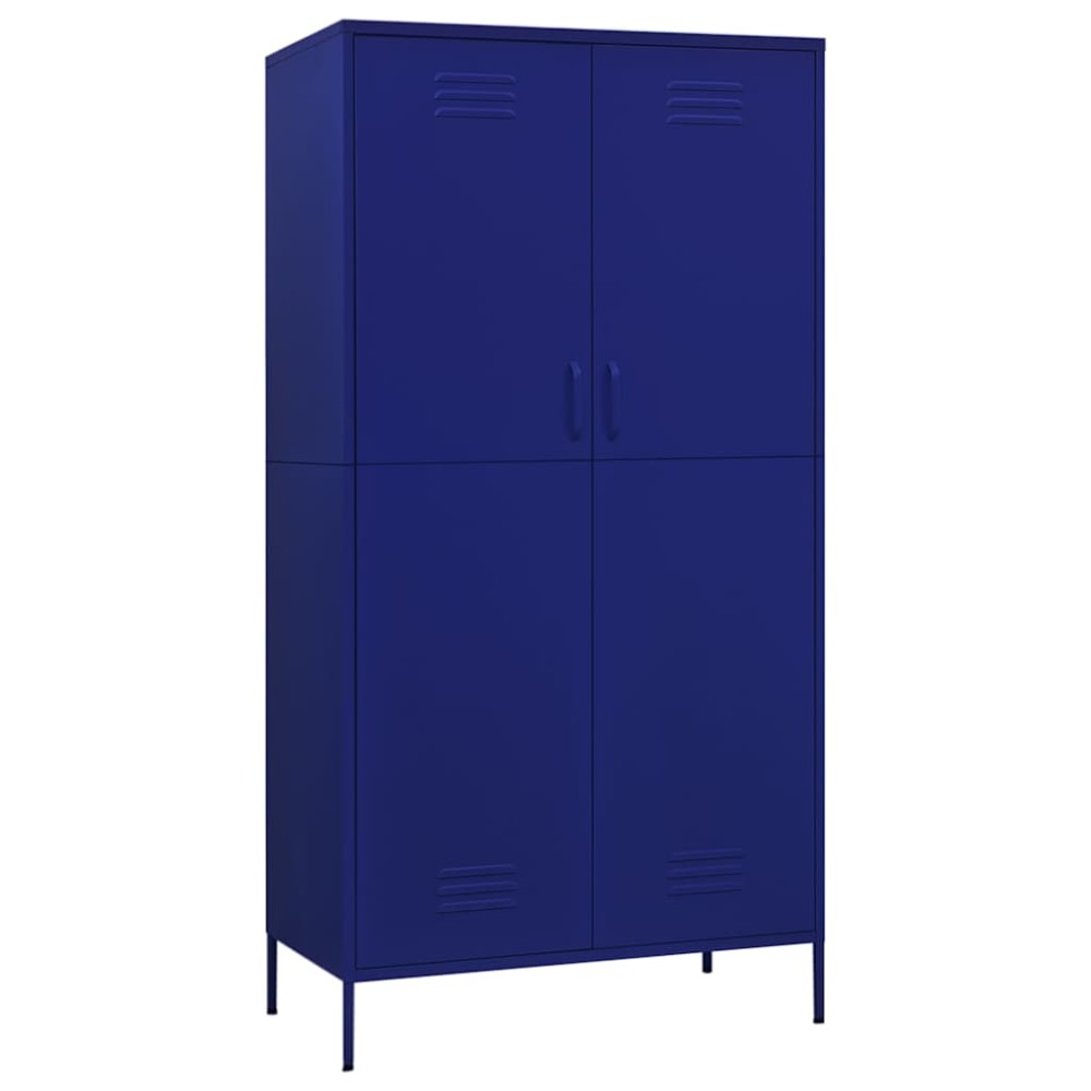 vidaXL Ντουλάπα Ναυτικό Μπλε 90 x 50 x 180 εκ. από Ατσάλι