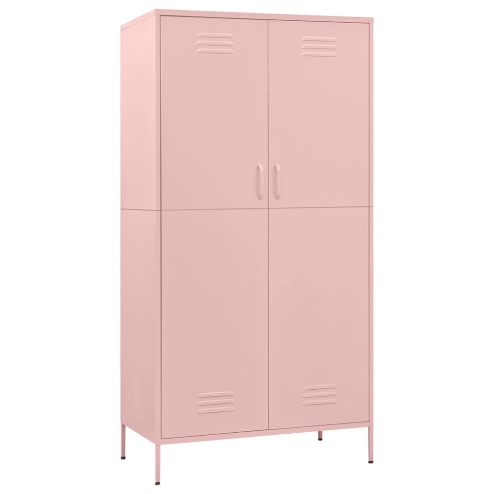 vidaXL Ντουλάπα Ροζ 90 x 50 x 180 εκ. από Ατσάλι