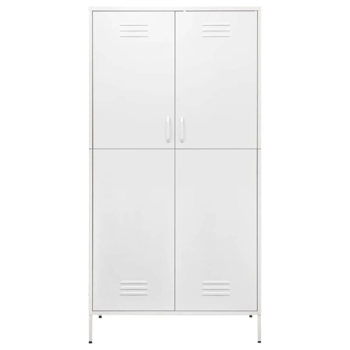 vidaXL Ντουλάπα Λευκή 90 x 50 x 180 εκ. από Ατσάλι