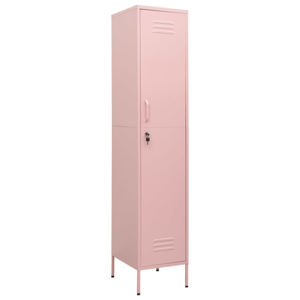 vidaXL Φοριαμός Ροζ 35 x 46 x 180 εκ. από Ατσάλι