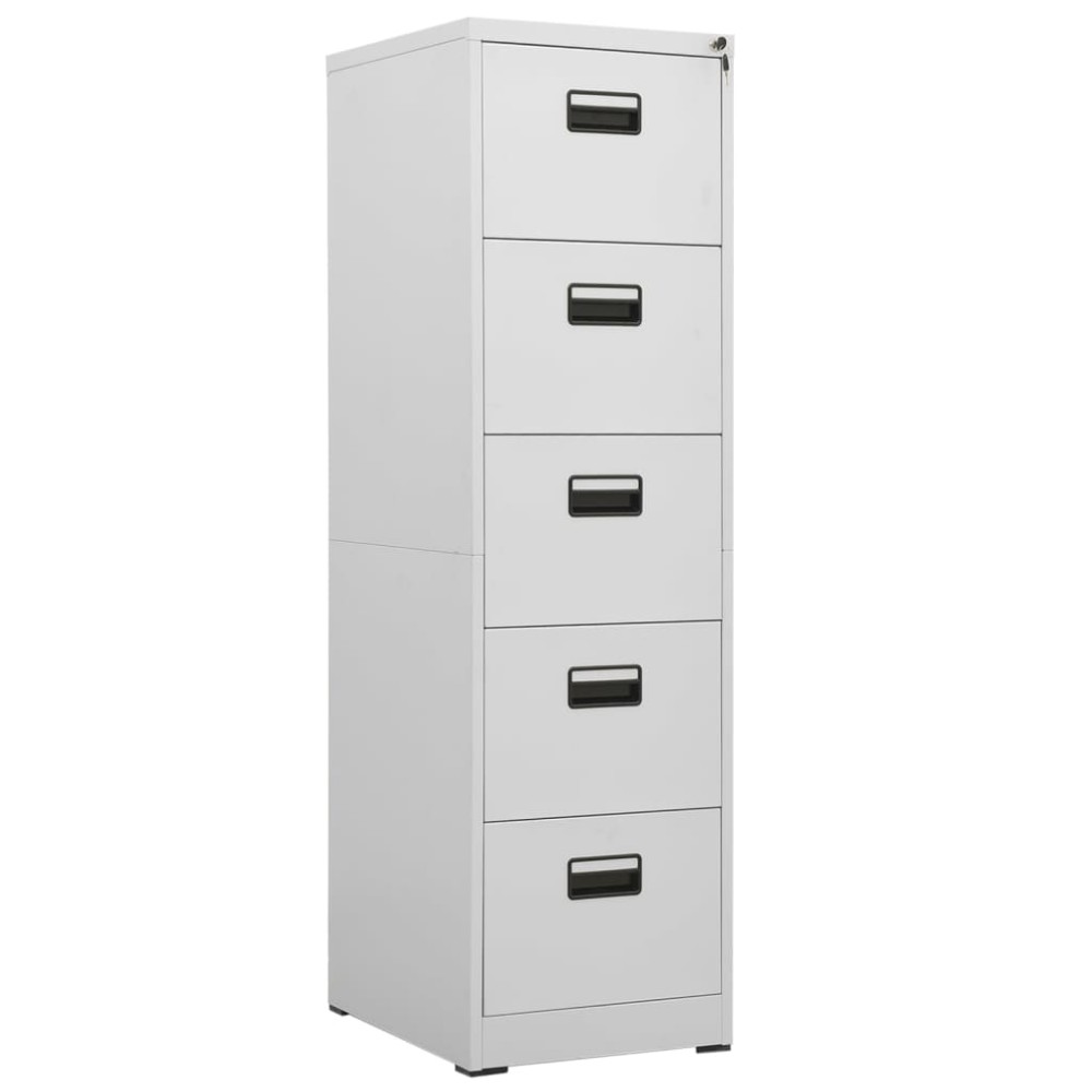 vidaXL Αρχειοθήκη Ανοιχτό Γκρι 46 x 62 x 164 εκ. από Ατσάλι