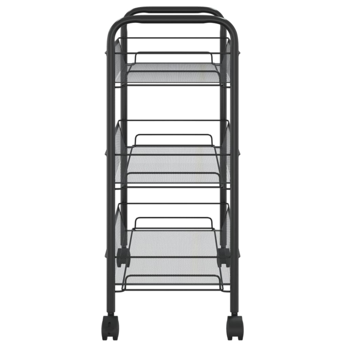 vidaXL Τρόλεϊ Κουζίνας 3 Επιπέδων Μαύρο 46 x 26 x 64 εκ. Σιδερένιο