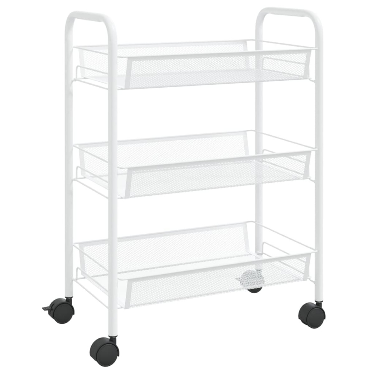 vidaXL Τρόλεϊ Κουζίνας 3 Επιπέδων Λευκό 46 x 26 x 64 εκ. Σιδερένιο