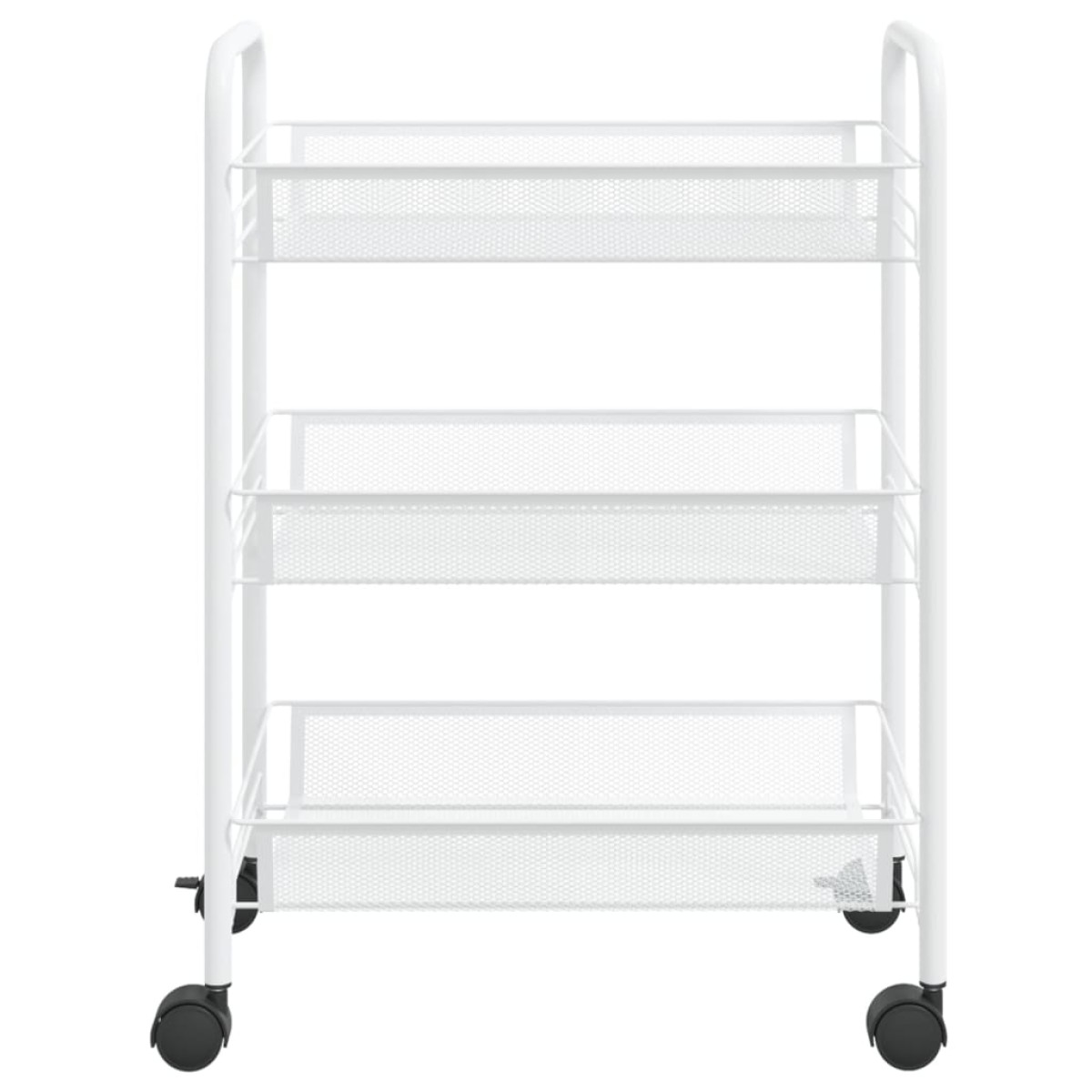 vidaXL Τρόλεϊ Κουζίνας 3 Επιπέδων Λευκό 46 x 26 x 64 εκ. Σιδερένιο