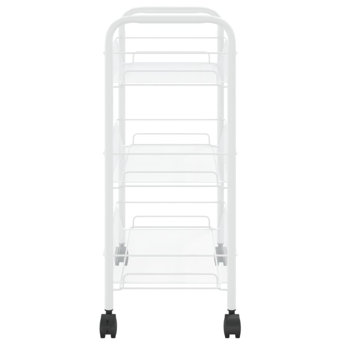 vidaXL Τρόλεϊ Κουζίνας 3 Επιπέδων Λευκό 46 x 26 x 64 εκ. Σιδερένιο