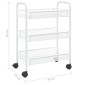 vidaXL Τρόλεϊ Κουζίνας 3 Επιπέδων Λευκό 46 x 26 x 64 εκ. Σιδερένιο